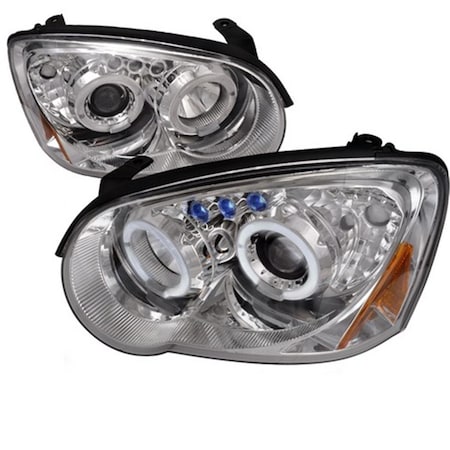 Overtime Halo LED Projector Headlights for 04 to 05 Subaru Impreza- Chrome - 10 x 21 x 27 in. OV3185838
